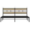 Cadre de lit en métal sans matelas chêne sonoma 193x203 cm