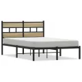 Cadre de lit en métal sans matelas chêne sonoma 120x190 cm