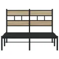 Cadre de lit en métal sans matelas chêne sonoma 120x190 cm
