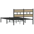 Cadre de lit en métal sans matelas chêne sonoma 120x190 cm