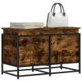 Boîte de rangement avec couvercle chêne fumé bois d'ingénierie