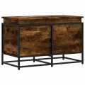 Boîte de rangement avec couvercle chêne fumé bois d'ingénierie