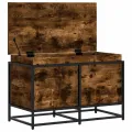 Boîte de rangement avec couvercle chêne fumé bois d'ingénierie