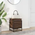 Boîte de rangement avec couvercle chêne marron bois ingénierie