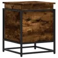 Boîte de rangement avec couvercle chêne fumé bois d'ingénierie