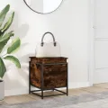 Boîte de rangement avec couvercle chêne fumé bois d'ingénierie