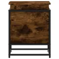 Boîte de rangement avec couvercle chêne fumé bois d'ingénierie