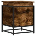 Boîte de rangement avec couvercle chêne fumé bois d'ingénierie