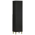 Armoire de salle de bain noir 38x33x160 cm bois massif manguier