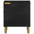 Tables de chevet 2 pcs noir 40x33x46 cm bois de manguier solide