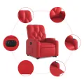 Fauteuil inclinable électrique rouge similicuir