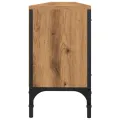 Meuble TV à tiroir chêne artisanal 200x25x44 cm bois ingénierie
