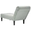 Fauteuil long et coussin et accoudoir droit gris clair velours