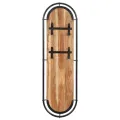 Porte-manteaux muraux et 4 crochets 2 pcs bois massif d'acacia