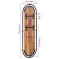 Porte-manteaux muraux et 4 crochets 2 pcs bois massif d'acacia