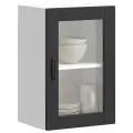 Armoire murale de cuisine avec porte en verre Porto noir