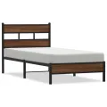 Cadre de lit sans matelas chêne marron 90x190cm bois ingénierie