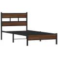 Cadre de lit sans matelas chêne marron 90x190cm bois ingénierie