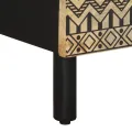 Tables de chevet 2 pcs noir bois de manguier massif brut