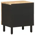 Tables de chevet 2 pcs noir bois de manguier massif brut