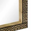 Miroir de bain 50x70 cm bois de manguier massif et verre