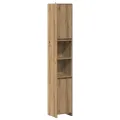 Armoire de salle de bain chêne artisanal 30x30x183,5 cm