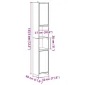 Armoire de salle de bain chêne artisanal 30x30x183,5 cm