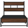 Cadre de lit en métal sans matelas chêne marron 100x200 cm
