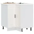 Armoire d'angle de cuisine Porto blanc brillant bois ingénierie