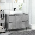 Armoire salle de bain gris béton 80x33x60cm bois d'ingénierie