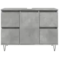Armoire salle de bain gris béton 80x33x60cm bois d'ingénierie