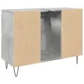 Armoire salle de bain gris béton 80x33x60cm bois d'ingénierie