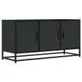 Meuble TV noir 100x35x50 cm bois d'ingénierie et métal