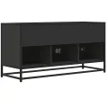 Meuble TV noir 100x35x50 cm bois d'ingénierie et métal