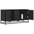 Meuble TV noir 100x35x50 cm bois d'ingénierie et métal