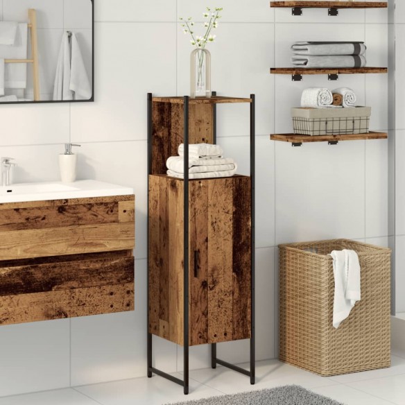 Armoire salle de bain vieux bois 33x33x120,5 cm bois ingénierie