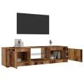 Meuble TV avec lumières LED vieux bois bois d'ingénierie