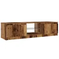 Meuble TV avec lumières LED vieux bois bois d'ingénierie