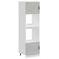 Armoires de four 2 pcs Porto gris béton bois d'ingénierie