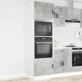 Armoires de four 2 pcs Porto gris béton bois d'ingénierie
