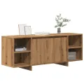 Meuble TV chêne artisanal 130x35x50 cm bois d'ingénierie