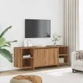 Meuble TV chêne artisanal 130x35x50 cm bois d'ingénierie