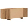Meuble TV chêne artisanal 130x35x50 cm bois d'ingénierie