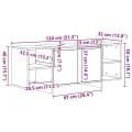 Meuble TV chêne artisanal 130x35x50 cm bois d'ingénierie
