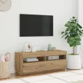 Meuble TV avec lumières LED chêne artisanal bois d'ingénierie