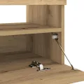Meuble TV avec lumières LED chêne artisanal bois d'ingénierie