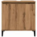 Armoire d'évier chêne artisanal 58x33x60 cm bois d'ingénierie