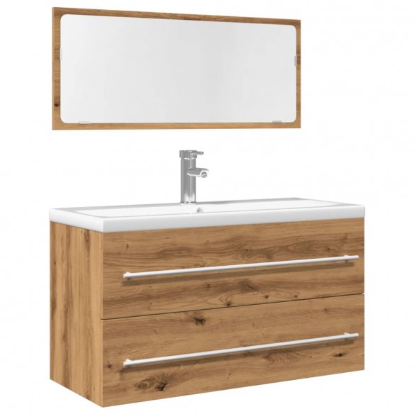 Ensemble de meubles salle de bain 2 pcs bois d'ingénierie