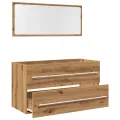 Ensemble de meubles salle de bain 2 pcs bois d'ingénierie