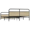 Cadre de lit en métal sans matelas chêne sonoma 180x200 cm